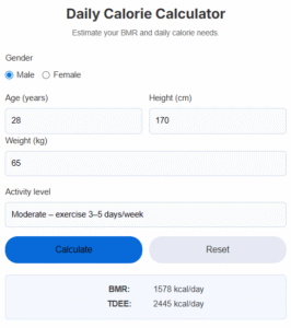 Free Online Calorie Calculator for Daily Health