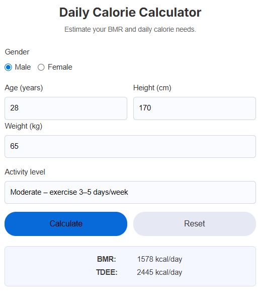 Free Online Calorie Calculator for Daily Health