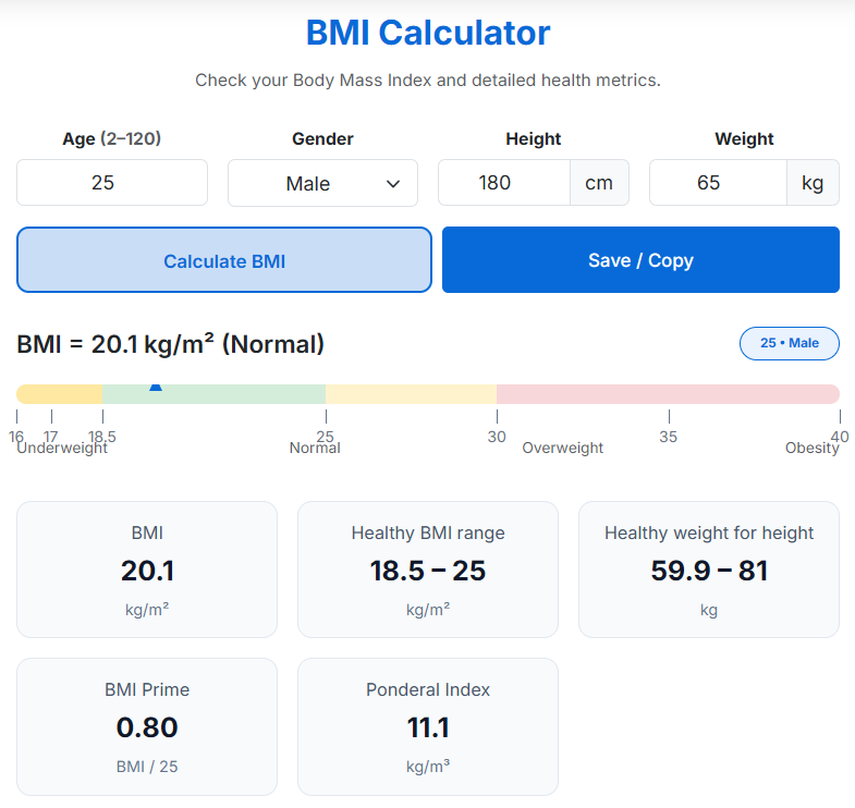 Body Index Calculator ( BMI ) – Free & Easy Tool
